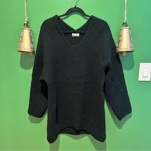 Acne Studios Oversized Black V-Neck Sweater